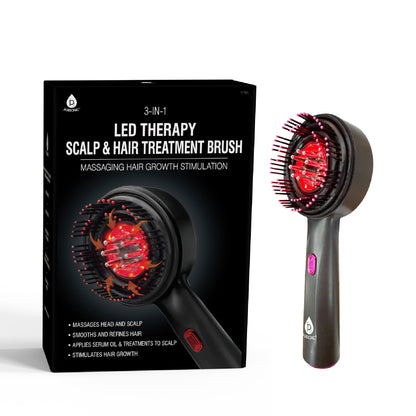 3-in-1 LED Therapy Scalp & Hair Treatment Brush – Stimulate Growth, Boost Volume, Enhance Scalp Health