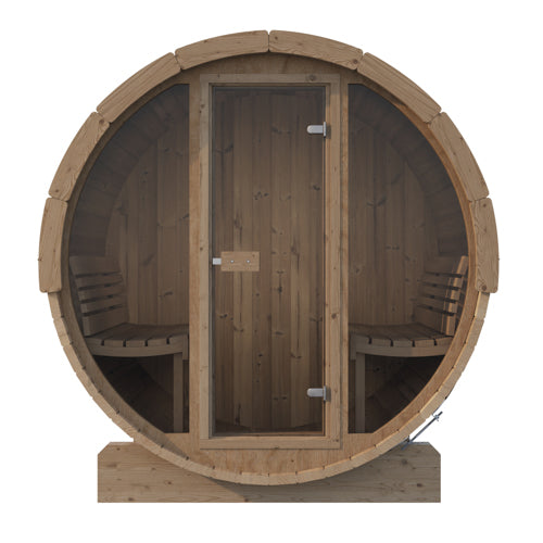 SaunaLife Model E7G Sauna Barrel Glass Front
