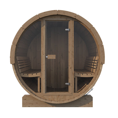 SaunaLife Model E8G Sauna Barrel Glass Front