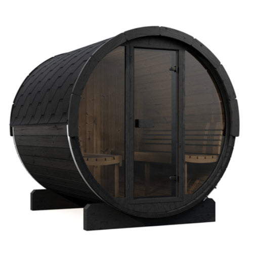 SaunaLife Model E8GB Sauna Barrel Glass Front