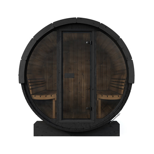 SaunaLife Model E8GB Sauna Barrel Glass Front