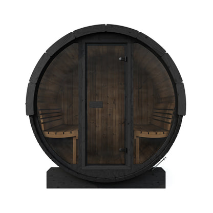 SaunaLife Model E8GB Sauna Barrel Glass Front