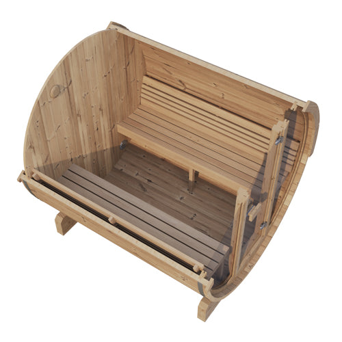 SaunaLife Model E7G Sauna Barrel Glass Front