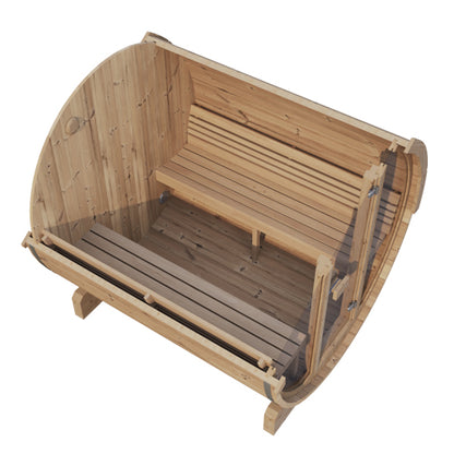 SaunaLife Model E8G Sauna Barrel Glass Front